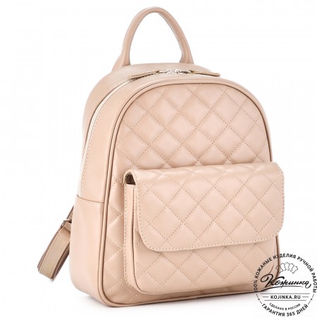 Женский кожаный рюкзак "Гермиона" (бежевая гладкая кожа)